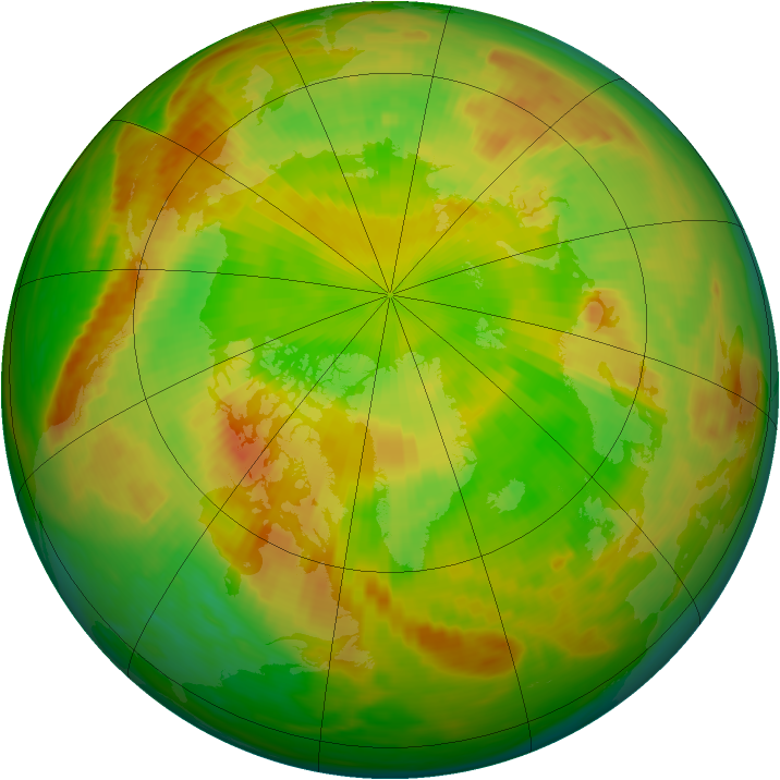 Arctic ozone map for 29 May 1991